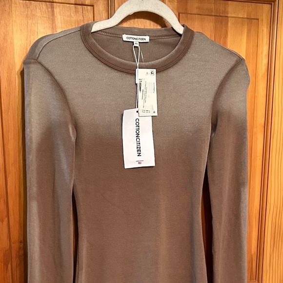 Bloomingdale's Designer Brand CITIZEN Camel Cast Verona Ribbed Mini Dress - Picture 1 of 1